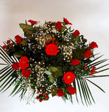 Boeket  rond rood