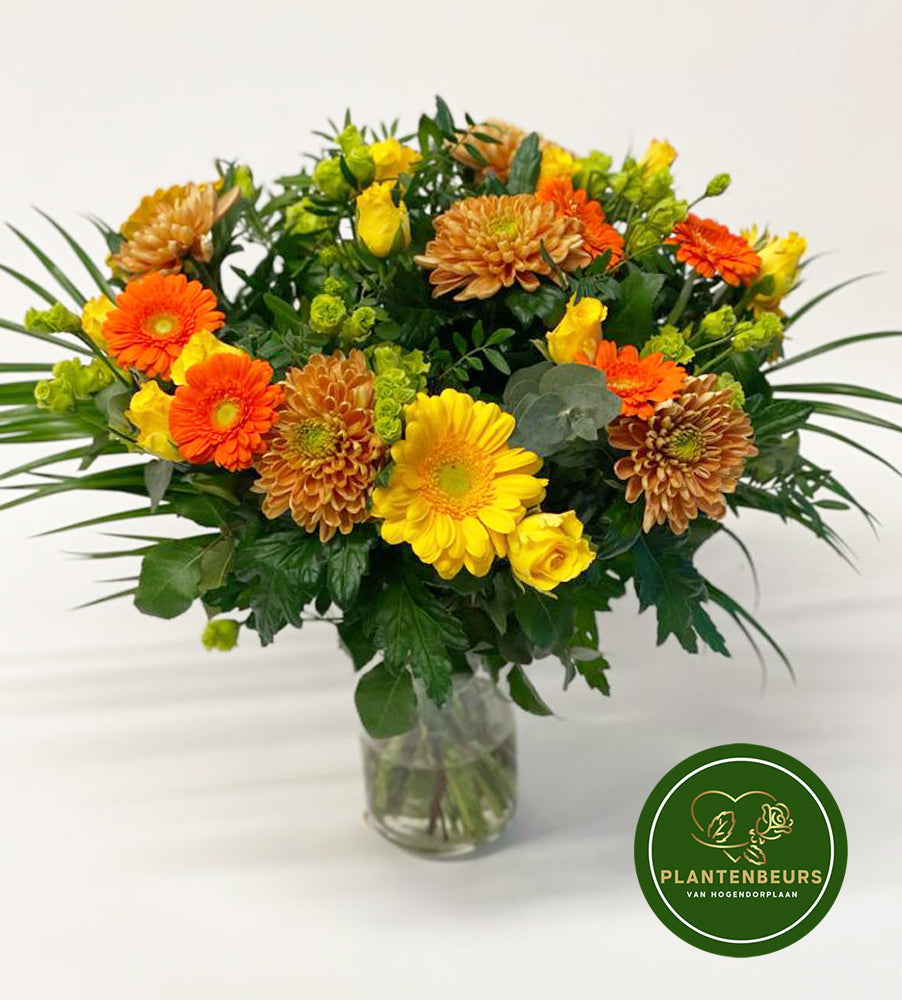 Boeket rond oranje geel