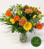Boeket rond oranje geel