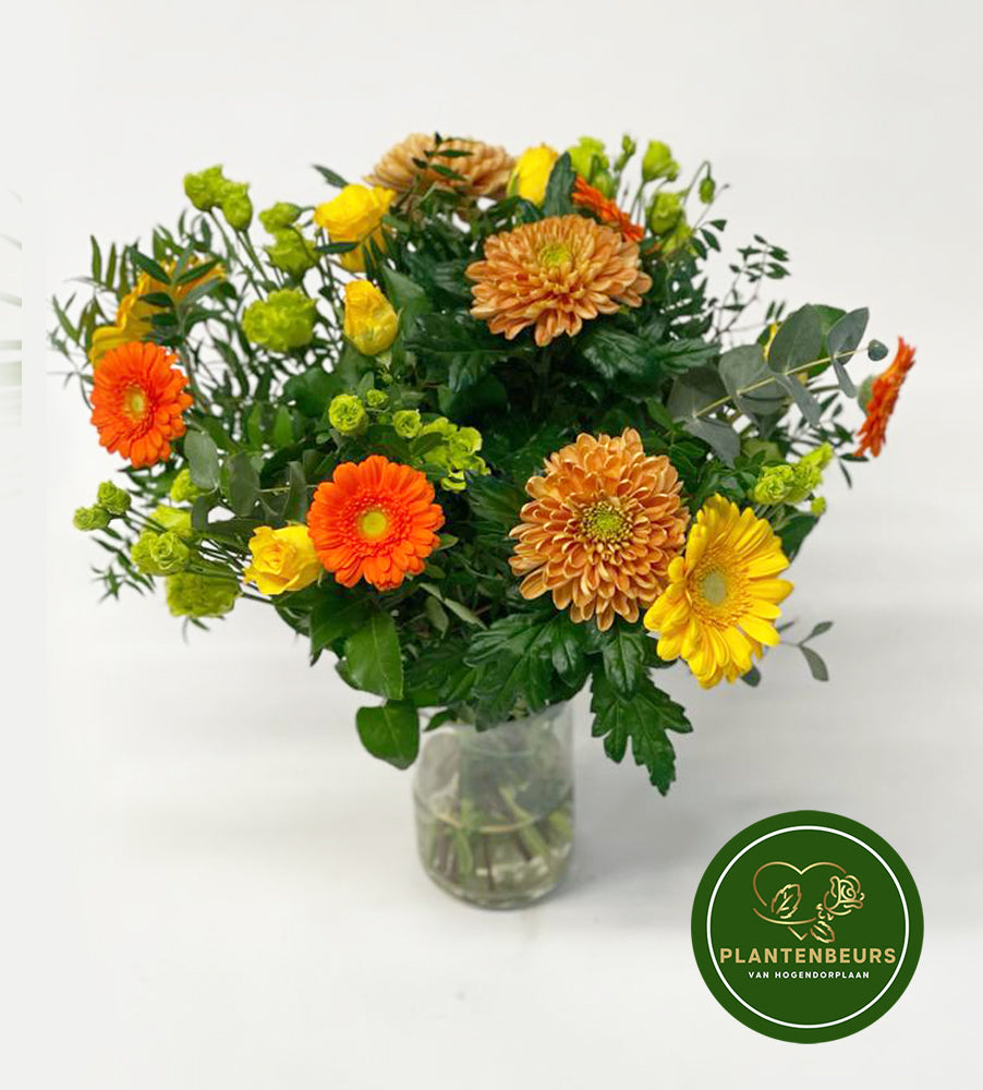 Boeket rond oranje geel
